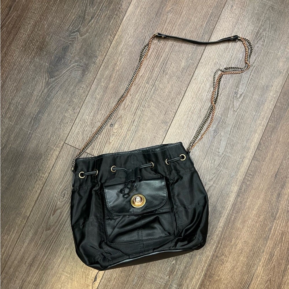 Bolzano Drawstring Cord Purse with Chain Strap